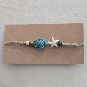 028 New Handmade Turquoise Turtle and Starfish Bracelet